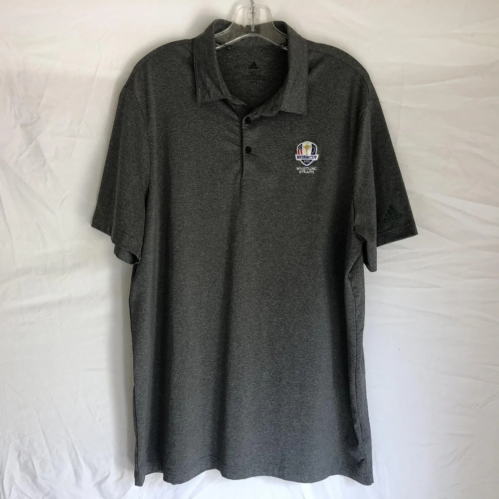 Ryder Cup Whistling Straits Shirt Mens XL Gray Golf Adidas Performance Polo 2020
